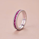 Pink Aria Sterling Silver Band