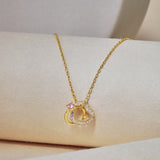 Love Ring Sterling Silver Necklace / Gold