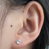 Silver Heart Stud Earrings