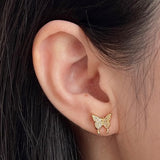 Gold Butterfly Earring Studs