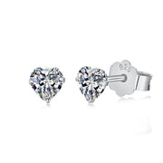 Silver Heart Stud Earrings