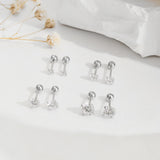 Silver Simple Round Barbell Studs