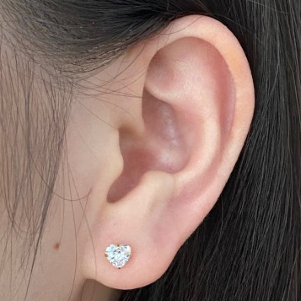 Gold Heart Stud Earrings