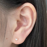 Gold Heart Stud Earrings