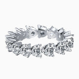 Sparkling Row Love Heart Eternity Ring - MARIA JEWELLERY
