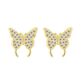 Gold Butterfly Earring Studs