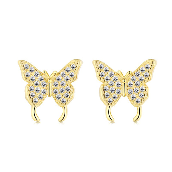 Gold Butterfly Earring Studs