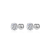 Silver Simple Round Barbell Studs